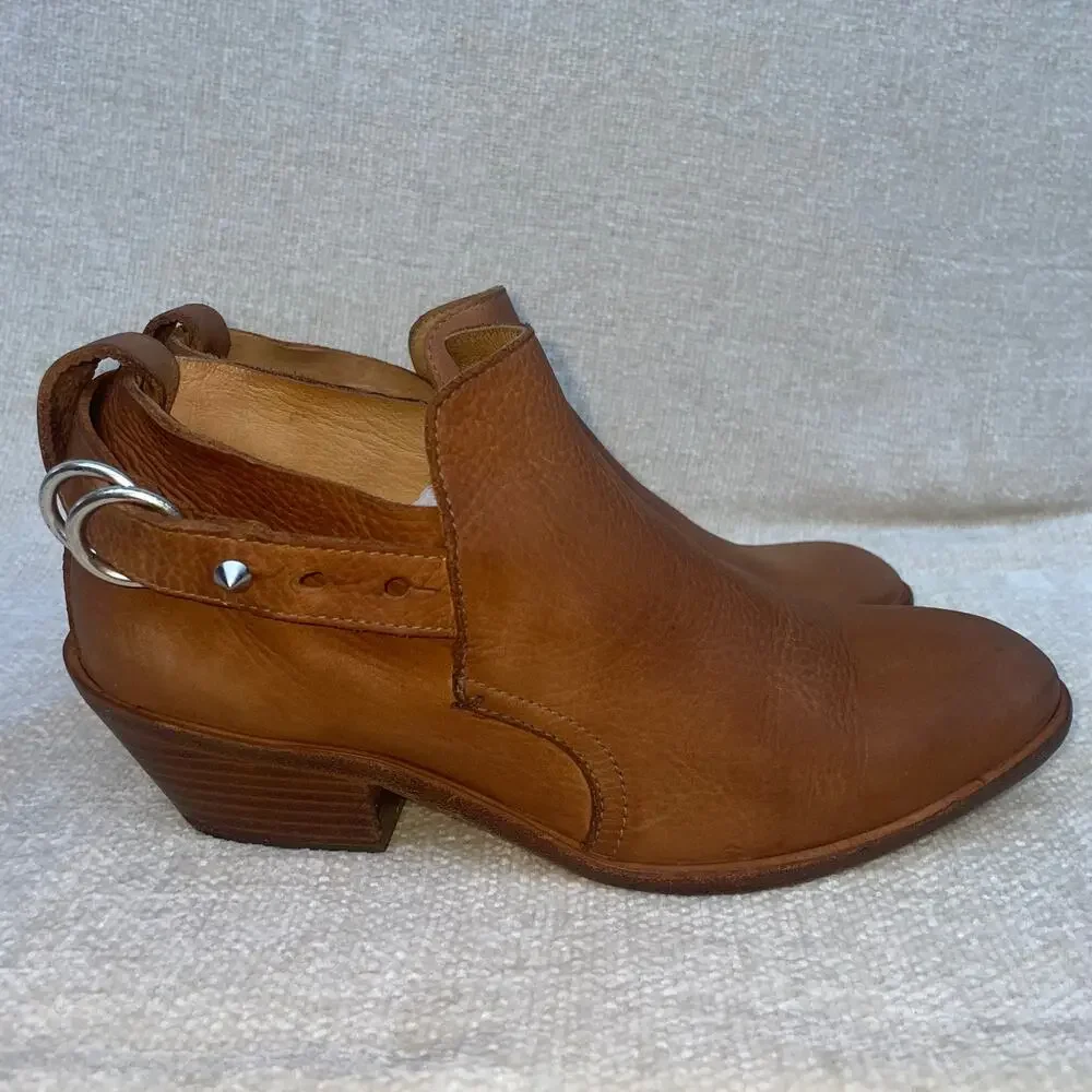 Rag & Bone Harrow Suede Leather Ankle Boots in Camel 6.5